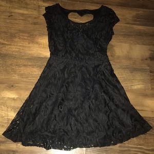 Black Lace Skater Dress